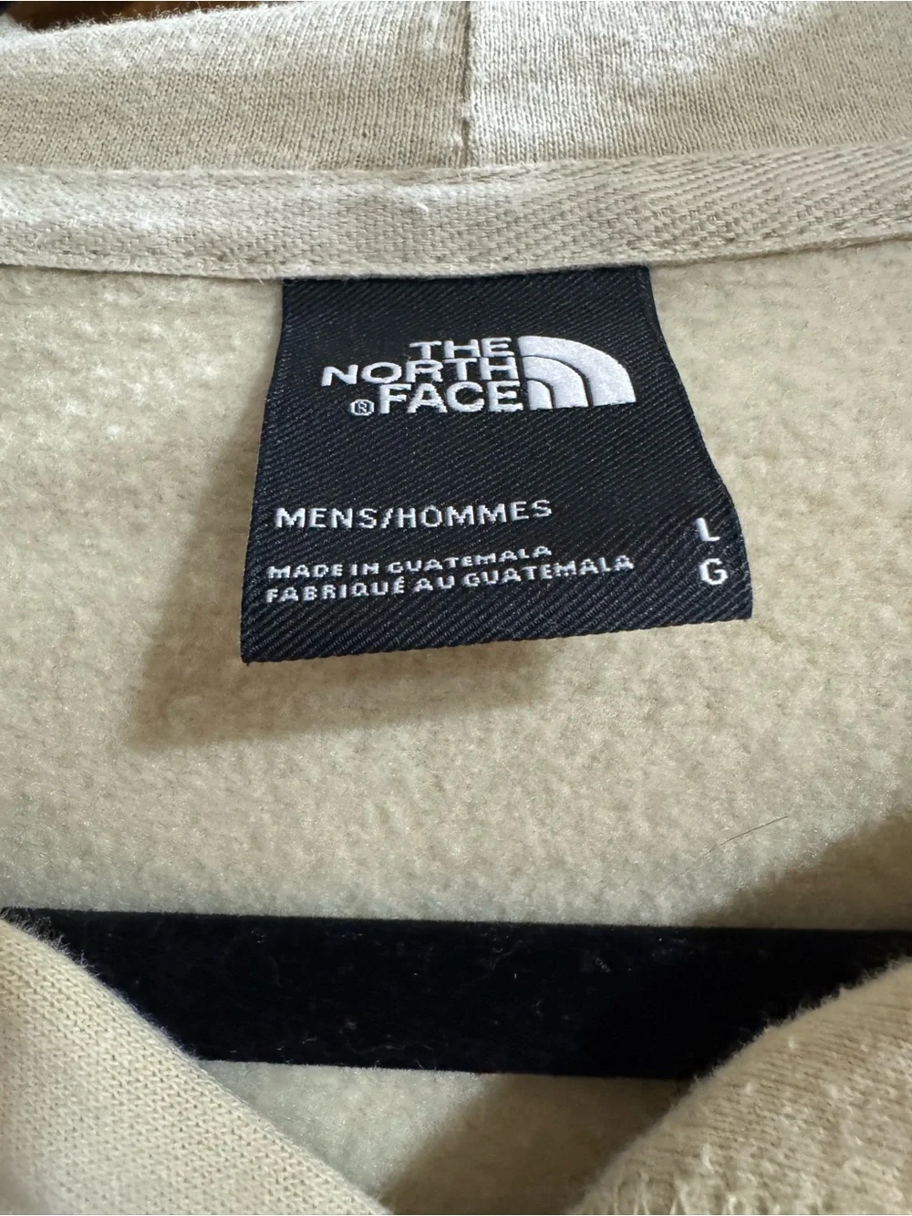 The North Face Men’s Cream Crewneck Hoodie with White Logo